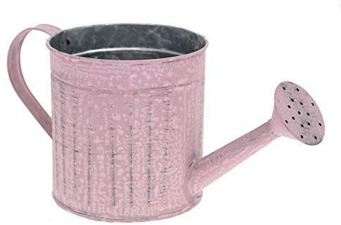 Regadera decorativa de metal con diseño acanalado vintage de color azul, rosa