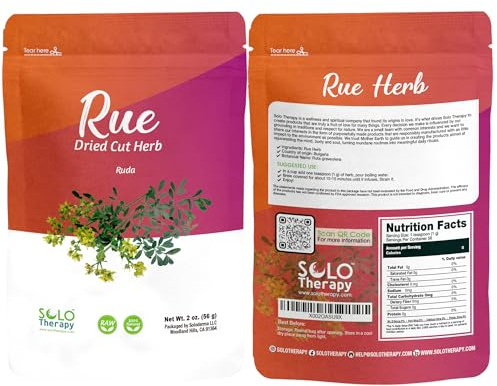Rue Herb 2 oz. , Rue Dried Cut Herb, Ruta Graveolens L., RUDA Seca ,Rue Tea , Ruda Rue Incense , Resealable Bag , Product From USA (2 oz.)