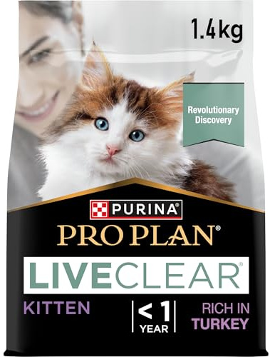 PRO PLAN LiveClear Kitten, reich an Truthahn, 6 x 1,4kg | Katzenfutter trocken