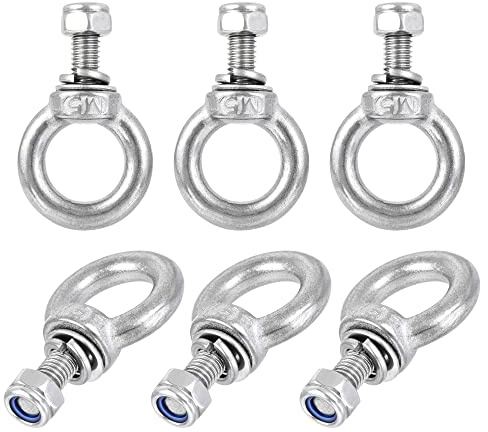 sourcing map 6 Sätze Ringschraube M5 x 12,5mm Außengewinde mit Sechskantschraube Mutter Dichtung Unterlegscheibe zum Aufhängen Edelstahl 304