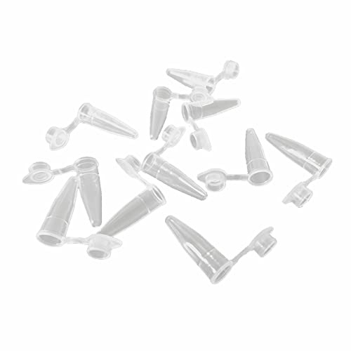 XHBTS Lot de 50 tubes de centrifugeuse à pointe inférieure en plastique transparent 0,2 ml, 0,5 ml, 1,5 ml (0,2 ml)