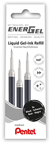 Pentel EnerGel LR7 Nachfüllmine für 0.7 mm Gelschreiber, schwarz (3 Stück)