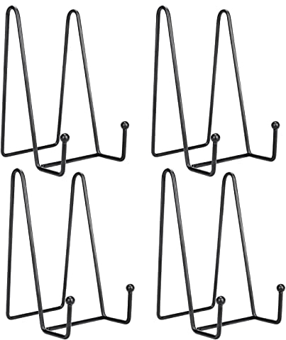 4 Pezzi Supporto Cavalletto Decorativo Ferro Cavalletto Piedistallo Supporto Piatti Piatto Decorativo Supporto Libri Decorazioni di Arte Della Supporto per Cavalletto Display, 15.5 x 10 x 7.6 cm