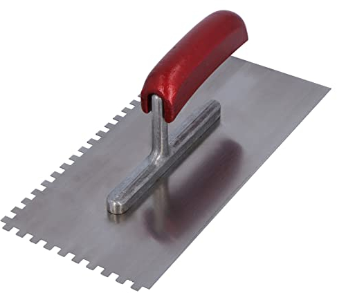 HELPMATE - Spatola dentata 6 x 6 mm – spatola dentata professionale prodotta in Germania in acciaio inox – spatola dentata 230 x 130 mm per l'applicazione di mastice e colla per piastrelle