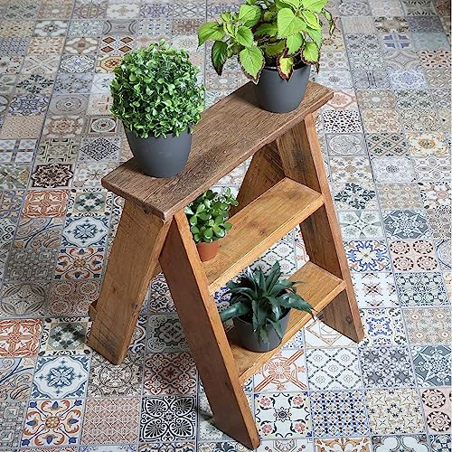 Casa Moro Pflanzenregal Romano Blumenständer Treppenregal 3 Ablagen klappbare Pflanz-Etagere aus recyceltem Teak-Holz