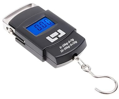 HDWR wagPRO-H50B Báscula de gancho 50 kg, pesa maletas digital | Pantalla de pausa, tara, cambio de unidades, práctica para equipaje, pesca y cocina