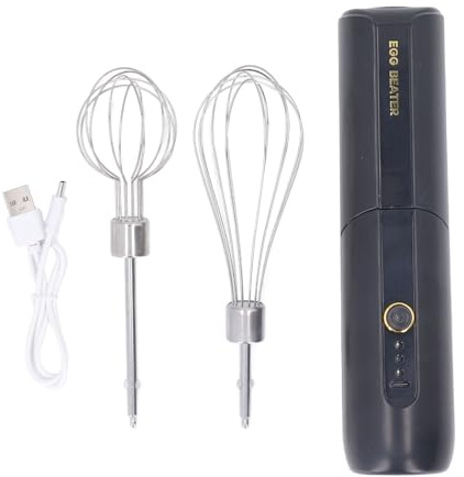 Mélangeur à Main électrique, Fouet à œufs électrique à Grande Vitesse à 3 Vitesses, Léger et Portable à Faible Bruit pour la Cuisine (BLACK)