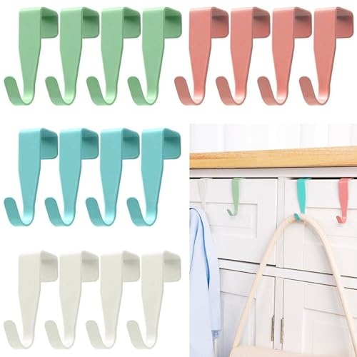XIATIAN Porte Manteau pour Porte, Set de 16 Crochet Porte, Porte Manteau Porte, Crochet de Porte, Patère Porte, Crochets Pour Rebord De Porte Tiroir, Pour Cuisine Salle De Bain