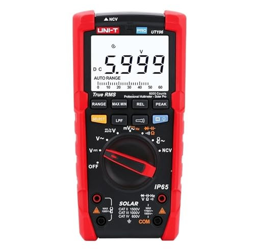 KMGUZRRWD Multimetro Digitale Professionale UT196 1500V AC DC Tester di Tensione True RMS Capacimetro Resistenza Misuratore di frequenza IP65