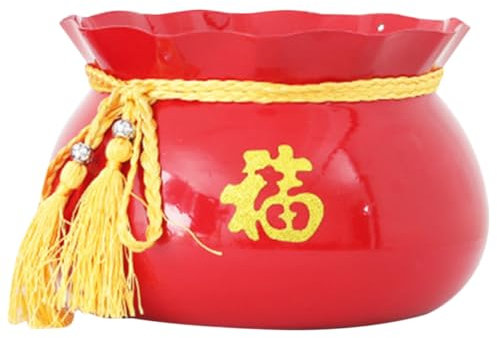 POPETPOP Chinesischer Blumenorganizer Zarten Mustern Roter Pflanzeimer Für Neujahrsdekoration Und Stilvolle Wohnraumgestaltung Als Tischdeko Für Feste