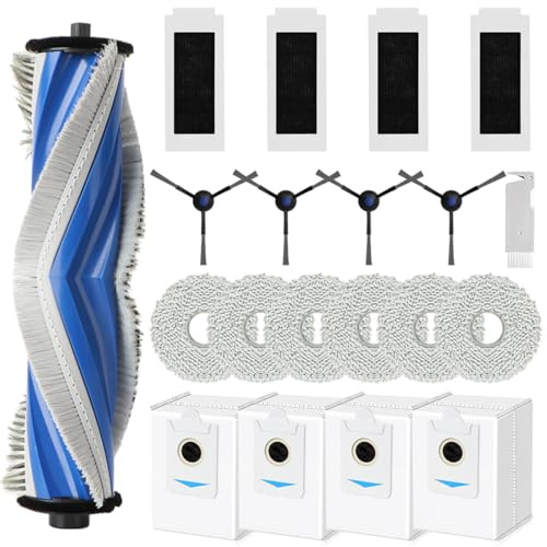 SpeHiate Accessoires de Rechange pour Ecovacs Deebot T30S Pro/ T30S, Pièces avec 1 Brosse Principale, 4 Filtres HEPA, 6 Serpillère, 4 Sac à Poussière, 4 Brosses Latérales