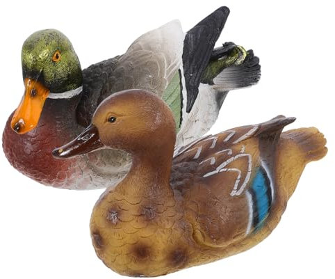 GOOHOCHY Sculpture De Canard Flottante en Résine Résistante Aux Intempéries, Lot De 2 Pièces, Décoration De Jardin Et Bassin Extérieure pour Aquarium Et Piscine