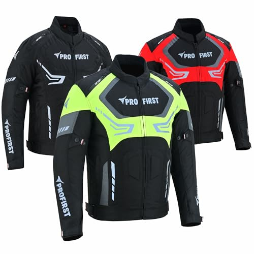 PROFIRST Men's Motorcycle Jacket CE AA Armoured Waterproof 600D Cordura Motorbike Riding Jacket with Thermal Liner