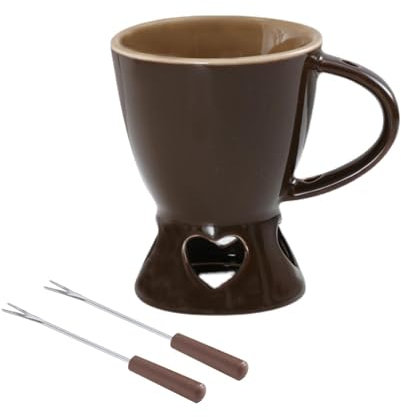 Sharplace Chocolate Fondue Pot Tea Light Porcelain Melting Pot 200ml Melting Mug Home Butter Melt Pot Fondue Pot Set Cheese Fondue Pot