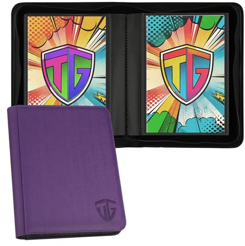 TCGUARD Carpeta para 24 libros de cómics con fundas para cómics actuales, Silver Age y cómics normales en bolsas y cajas para coleccionistas de cómics, color morado