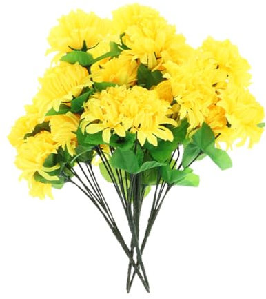VINTORKY Künstliche Chrysanthemen Für Friedhof Kunstblumen Gedenkblumen Grabblumen Friedhofs-chrysanthemen
