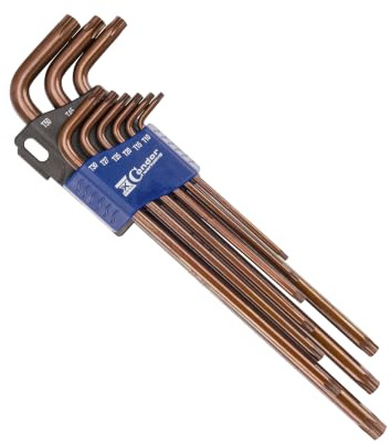 CONDOR Werkzeug 38003 | Winkelschlüssel-Satz T-Profil für Torx | 9-tlg. | T10 - T50 | extra lang | xcess-performance