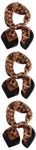 WRITWAA 3stücke Leopard Muster Seidenschal Für Dünner Quadratischer Schal Für Haar Hals Und Handtasche Accessoire Muttertag Assortierte Farben