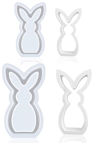 Stampo in Silicone Coniglio Pasqua, 2 Pcs Stampi In Silicone Pasquale, Stampo Candela Forma di 3D Coniglio, Stampo Coniglio Pasquale, per Gesso, Artigianato, Candele di Cera di Soia