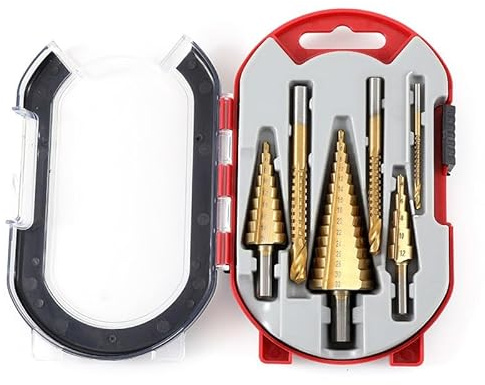 6tück HSS Stufenbohrer,Stufenbohrer Set,Schälbohrer,Titanbeschichtet,HSS Schälbohrer für Metall,Holz,Kunststoffe-Kegelbohrer