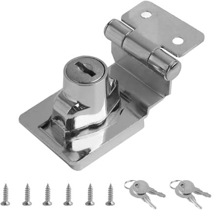 Serratura a Chiave ad Angolo Retto di 90 Gradi con Manopola, Serratura per Porte e Armadi, Chiavistello in Lega di Zinco, Sicurezza Antifurto per Interni ed Esterni,2.5 Inch