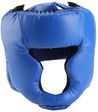 Casque de Kickboxing pour Adultes et Enfants, équipement d'entraînement MMA, Sparring, Arts Martiaux, Casque de Boxe en Cuir PU, Rembourrage en Mousse épaisse, Fixation adhésive (S pour Les Enfants)