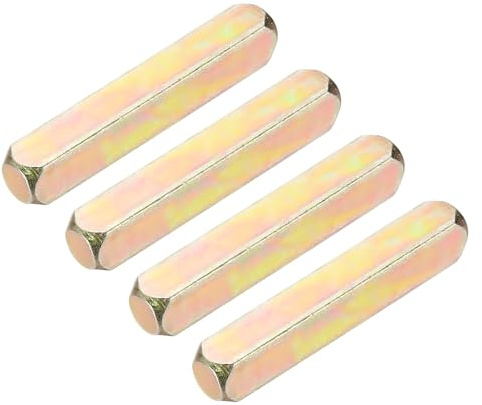 sourcing map 4pcs Door Knob Spindle, 8 x 50mm Iron Door Handle Spare Spindle Bar Square Straight Knob, Lock Replacement Parts for Doorway Control Systems, Silver