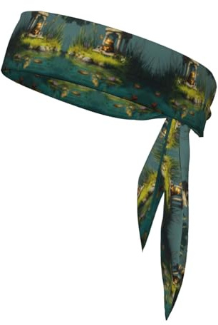 WZYWHJ Bandeau imprimé Little Tiger in The Pavillon, serre-tête de sport, bandeau pour homme et femme, bandeau pour la course à pied, l'entraînement, le football