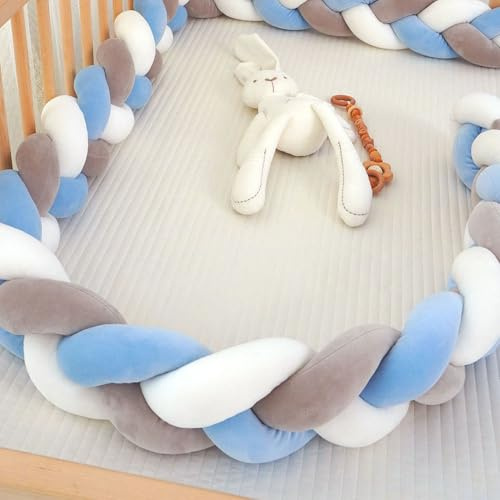 GYCF Braided Cushion, Bed Guard Rail Surrounds Cushions, Braided Knotted Pillows, All-Round Protection Pillow for Bed, Soft Breathable Nursing Cushion for Room Decor,A08,1 m