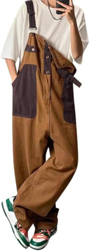 Oanviso Salopette Homme Overalls Jumpsuit en Jean Loisirs | Combinaisons, Cargo, Rétro, Denim, de Travail, Vintage, Streetwear, Coupe Ample