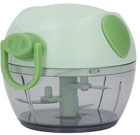 Picadora de ajo manual, 8,5 x 9,3 cm/3,3 x 3,7 pulgadas, picadora de ajo con cuerda manual, procesador de alimentos multifuncional, extractor de cebollas para cocina casera