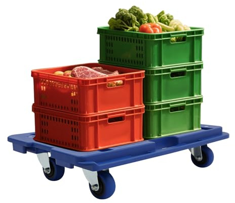 Transportroller mit 4 Universalräder, 60x40 cm, Transporthilfe für Umzug, Rollbrett Möbelroller Möbel-Transport Möbelhund Rollwagen Transporter, bis 150kg