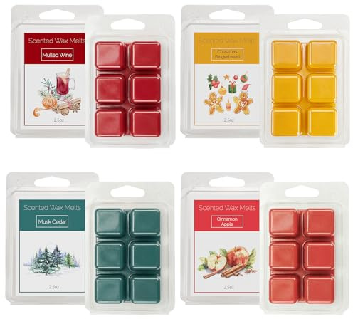 exatta Duftwachs für Duftlampes,Weihnachten Duftwach für Duftlampe | Winter Duft Wachs Schmelzen,Natürliches Wax Melts Sojawachs,Duftwach für Raumdüfte,Apfel Zimt,Zedernholz,Lebkuchen,Zider