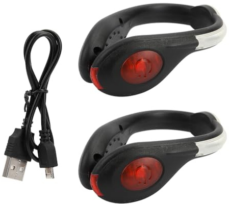 MechKit LED-Schuhclip-Licht, hell, wasserdicht, über USB wiederaufladbar, Sicherheitswarnlicht für Laufen, Radfahren, Nachtsport, Rot, Blau, Grün (Rot)
