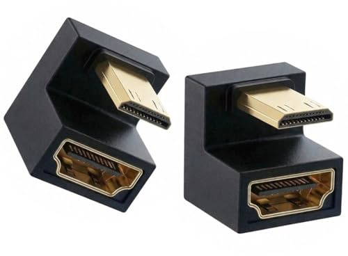 HUHANGGod Adattatore da 8 K Mini HDMI a HDMI, 48 Gbps 360 gradi a forma di U 2.1 versione Mini HDMI maschio a standard HDMI femmina convertitore per fotocamera, monitor, Raspberry Pi Zero, tablet