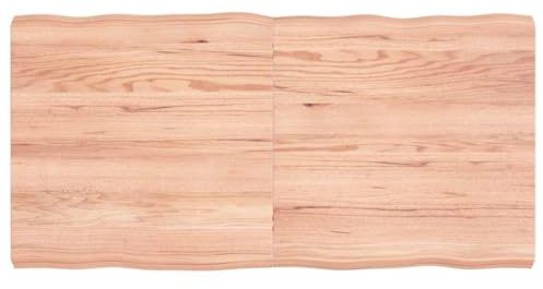 YunCangg Table Top Solid Oak Wood 120 x 60 x 2-6 cm Treated with Tree Edge for Living Room Coffee Table and Apartment Furniture Versatile Robust and Durable