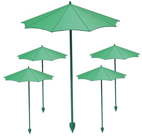 Xoeryoy Lot de 5 parasols de jardin pour plantes, 44 cm hauteur, pour plantes d'extérieur, avec piquets en fibre verre, protection en tissu d'ombrage facile à installer