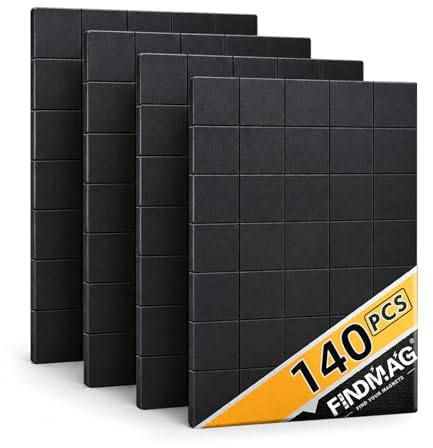 140Pcs Square Magnets,Flexible Magnetic Stickers with Self Adhesive Backing | 20×20×2mm Magnet Stickers for Fridge, DIY, Labels, Classroom and Crafts