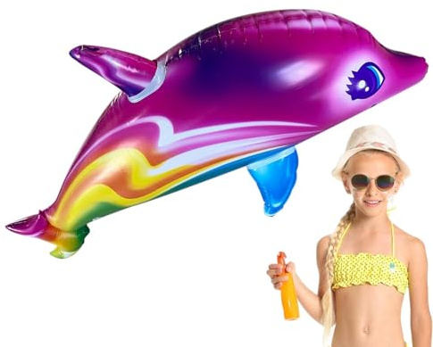 Poolleksak – 85 x 39,9 x 24,9 cm, ljust, färgglatt PVC-material | stort uppblåsbart tecknade djur, vattenpartydekoration | mångsidig simhållare för barn att