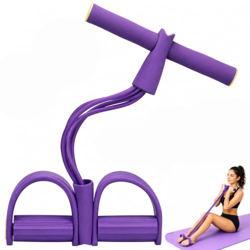 Bande de Résistance Musculation 6 Tubes avec Pédale Poignées Corde Tension | Multifonctionnelle Élastique Fitness pour Abdominaux Yoga Entraînement à Domicile Bras Jambes Minceur Sport Maison