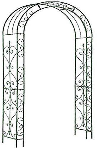 Gr8 Garden Patio Outdoor Large Black Metal Decorative Loire Arch Wedding Rose Archway Ornament Arbour Pergola For Climbing Plants Trellis Support