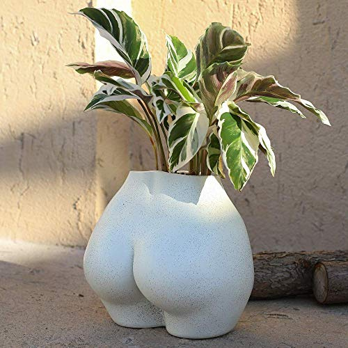 FROZZUR Körper-Pflanzgefäß Butt Vase, weibliche Körper Blumentöpfe mit Drainagelöchern, Harz Blumenübertopf Modern, Modernes Design Boho Formstücke, Künstliche Faux Topfblume für Wohnkultur Indoor