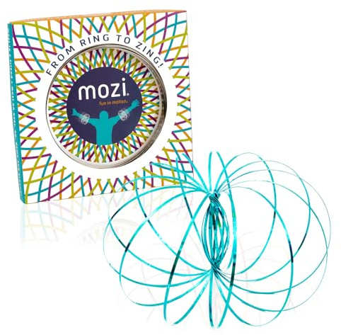 Mozi Anneau Géométrique Anti Stress Magic Flow – Jouet Enfants Facile à Utiliser - Anneau Cinétique 3D Slinky, Jouet pour Enfants et Adultes (Bleu Saphir)