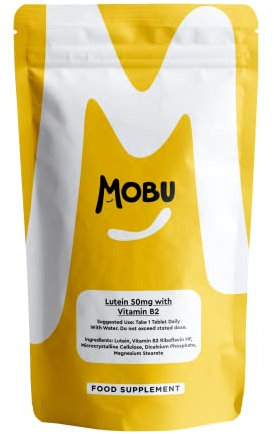 Lutein 50mg and Vitamin B2 | 120 Tablets | Vision Support | Eye Care Supplement | Eye Vitamins | Vegan GMP Approved | MOBU UK