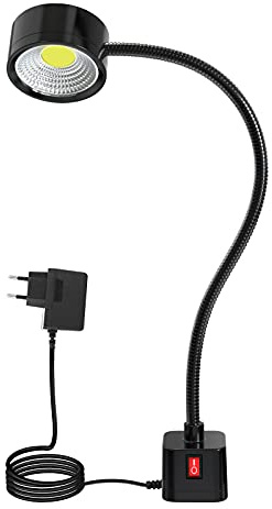 Led Magnetische Arbeitsleuchte 300mm Flexible Schwanenhalslampe 500 Lumens 220 Volt für Nähmaschine Drehbank Fräsen Bohrmaschine Industrielle Beleuchtung (5W)