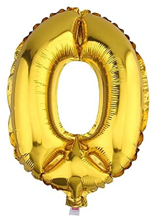 Lepep 40 cm Gold Luftballons Zahlen von 0 bis 9 Buchstaben von A bis Z Party Deko Ballons für Geburtstag Brautparty Hochzeit Abschlussball Dekoration Folienballons (Zahl 0)