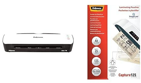 Fellowes Laminiergerät A4 Sola für Zuhause und Homeoffice & Laminierfolien A4 ImageLast, 125 Mikron (2 x 125 Mikron)