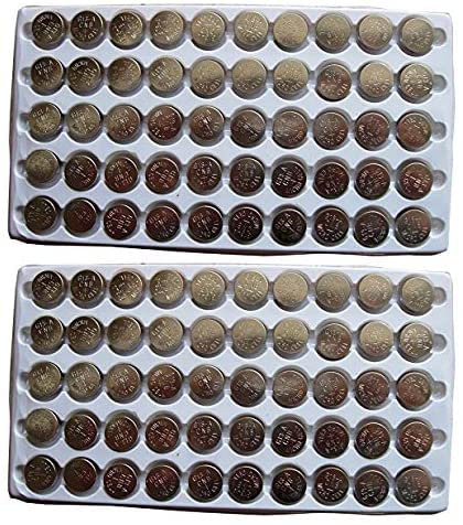 New 100 X AG13 LR44 357 SR44SW A76 Button Cell Battery in Tray FBA…