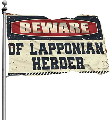 Décoration de grotte pour hommes Méfiez-vous du pavillon Lapponian Herder Drapeau Man Cave Meubles Décoration de chambre pour hommes (Taille : 60 x 90 cm)