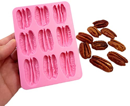 Pecans 9 Cavities silicone mold - Made from real pecans rolls silicone mold - Soap molds - Wax melt molds - Waxmelts molds - Pecan mold NC057